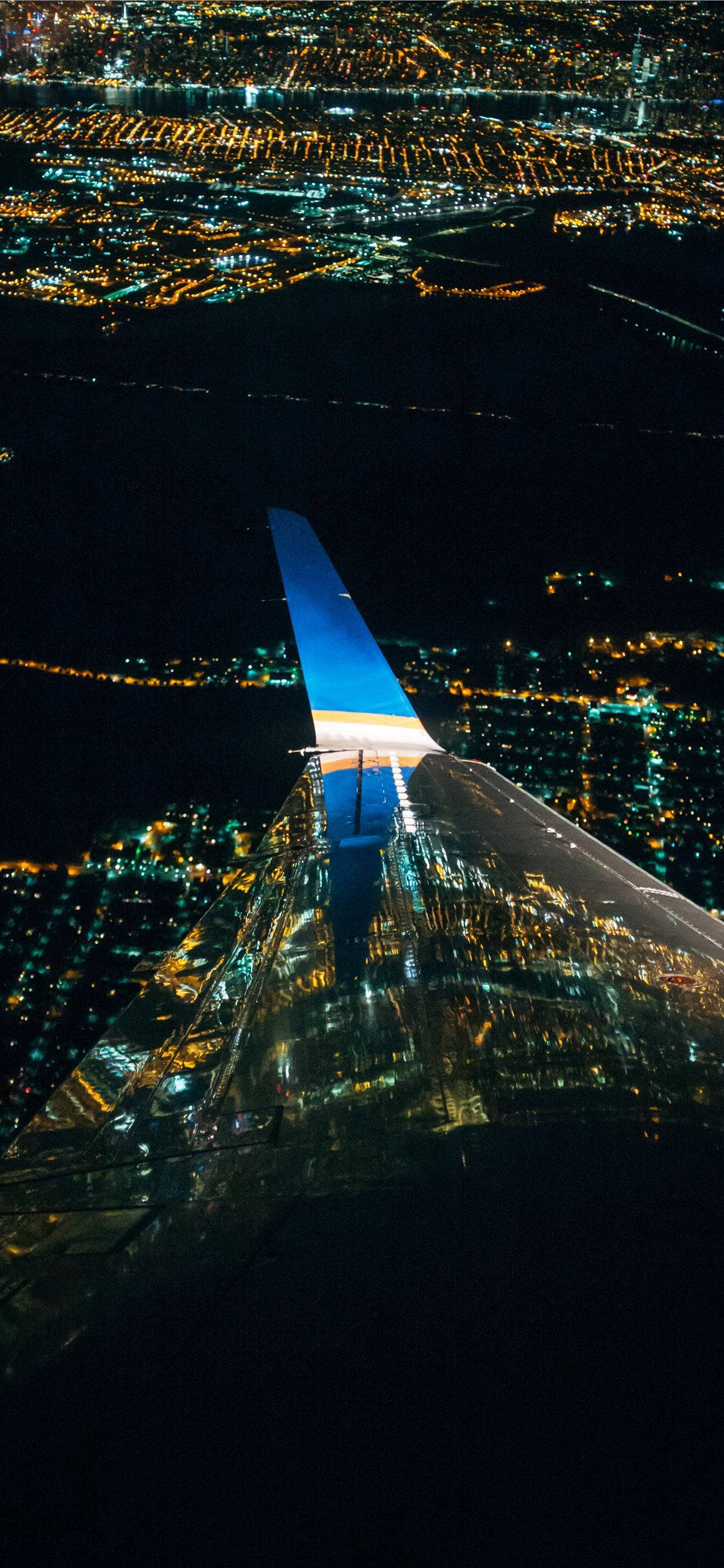 Airplane Android, Night, Cityscape, Full HD Phone Wallpaper