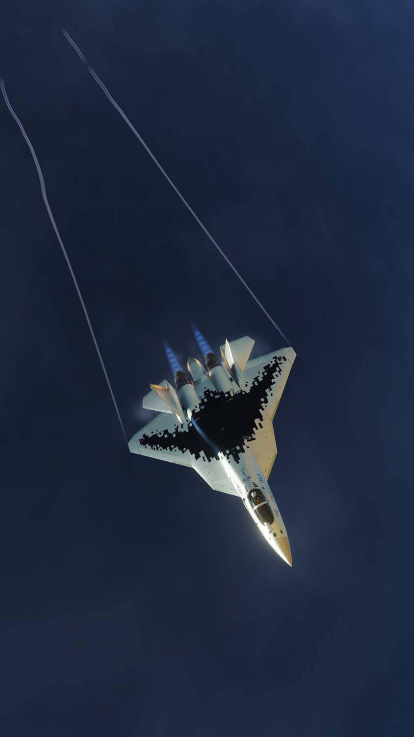 fighter jet, dark blue sky, white contrails, HD Phone Wallpaper