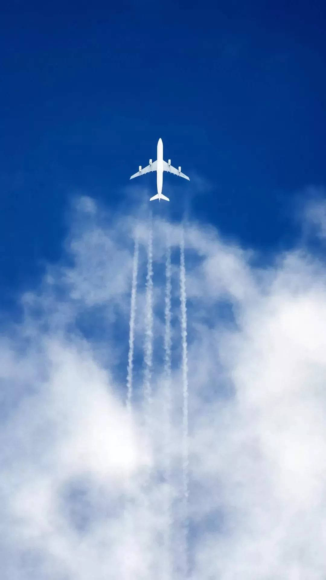 airplane, iPhone, white passenger jet, Full HD Phone Wallpaper