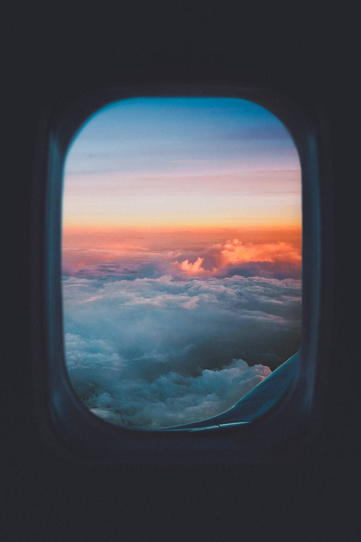 airplane window, sunset, clouds, HD Phone Wallpaper