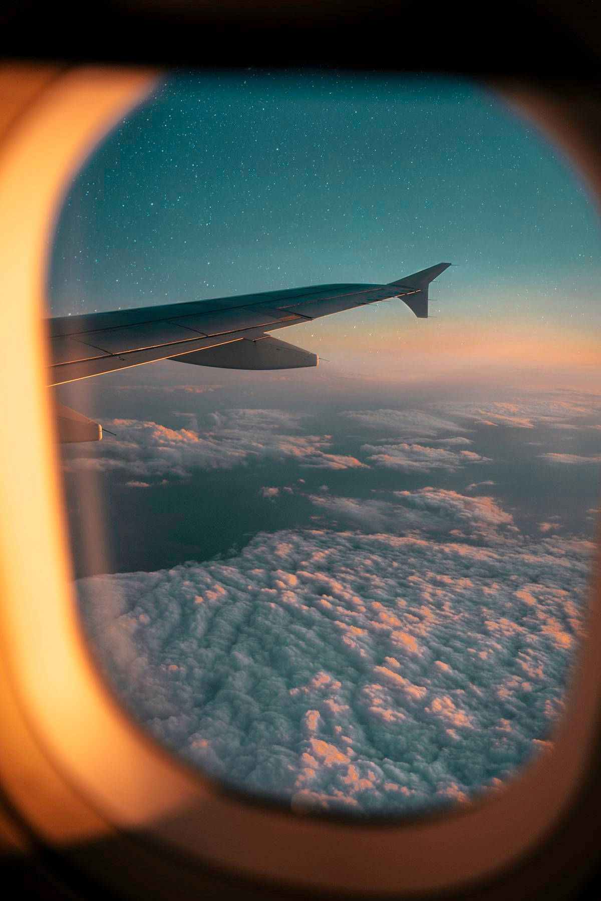 airplane window, sunset, sky, HD Phone Wallpaper