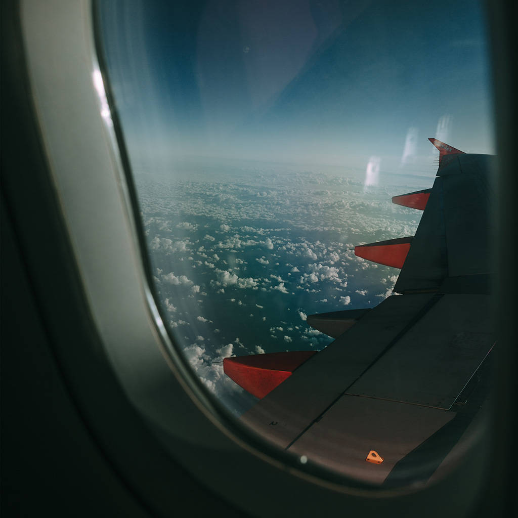 small plane, aircraft wing, red tips, SD Desktop Wallpaper