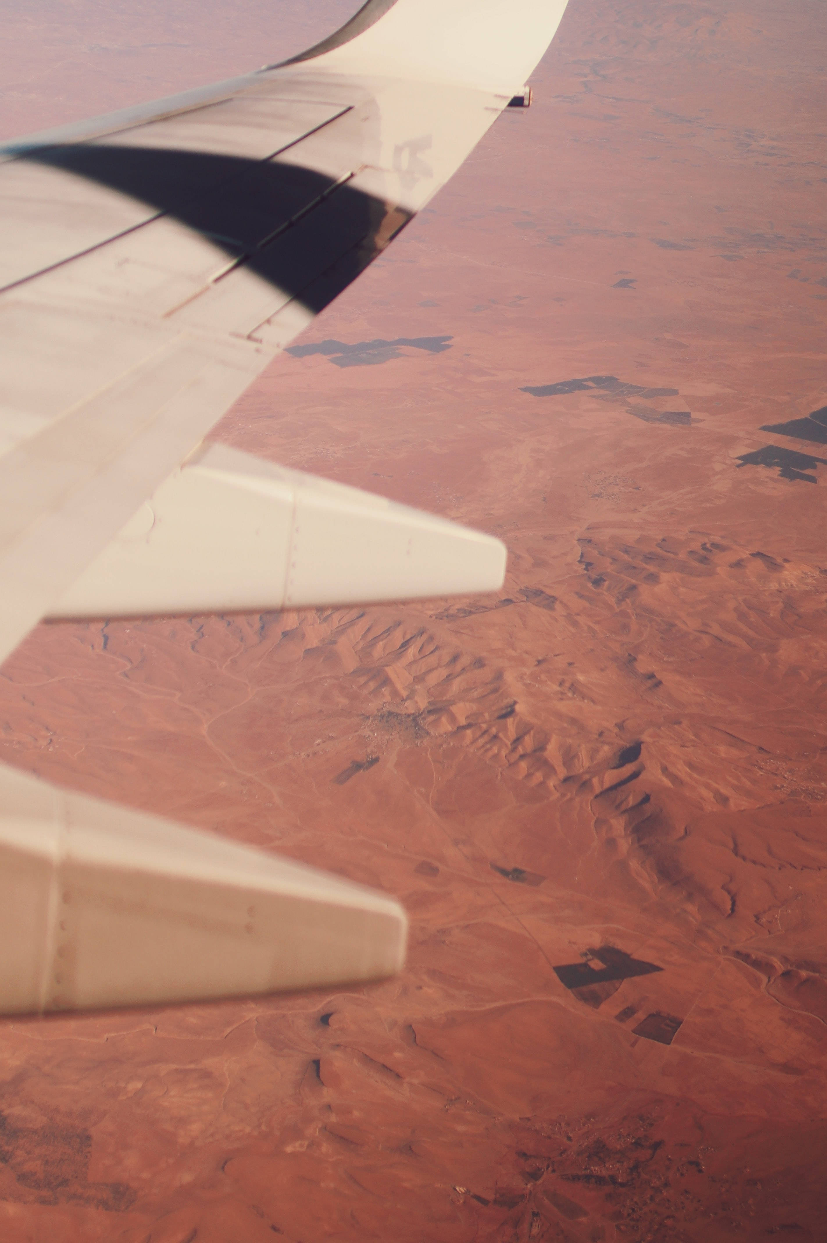 airplane, aerial view, wing, 4K Phone Wallpaper