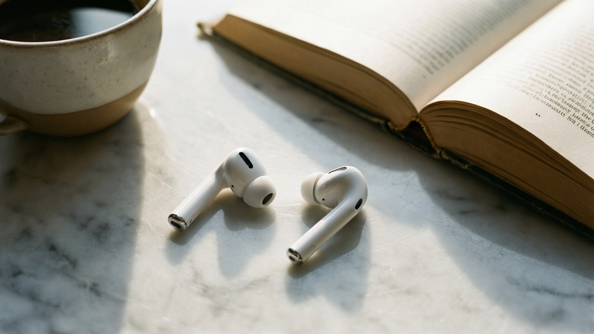 AirPods, white, wireless earbuds, Full HD Desktop Wallpaper