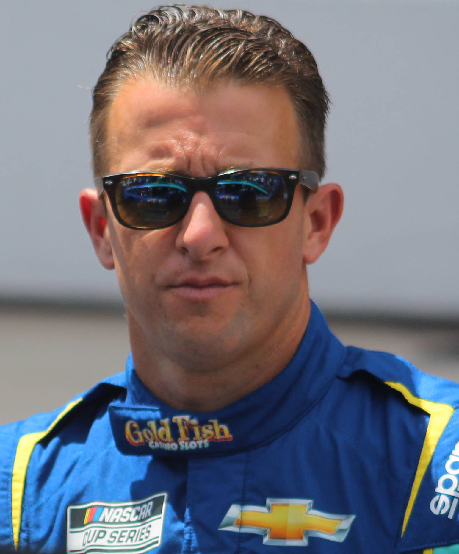 AJ Allmendinger, blue racing suit, sunglasses, HD Phone Wallpaper