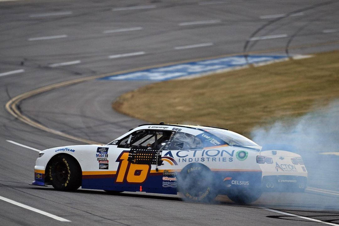 AJ Allmendinger, number 16, white and blue race car, SD Desktop Wallpaper