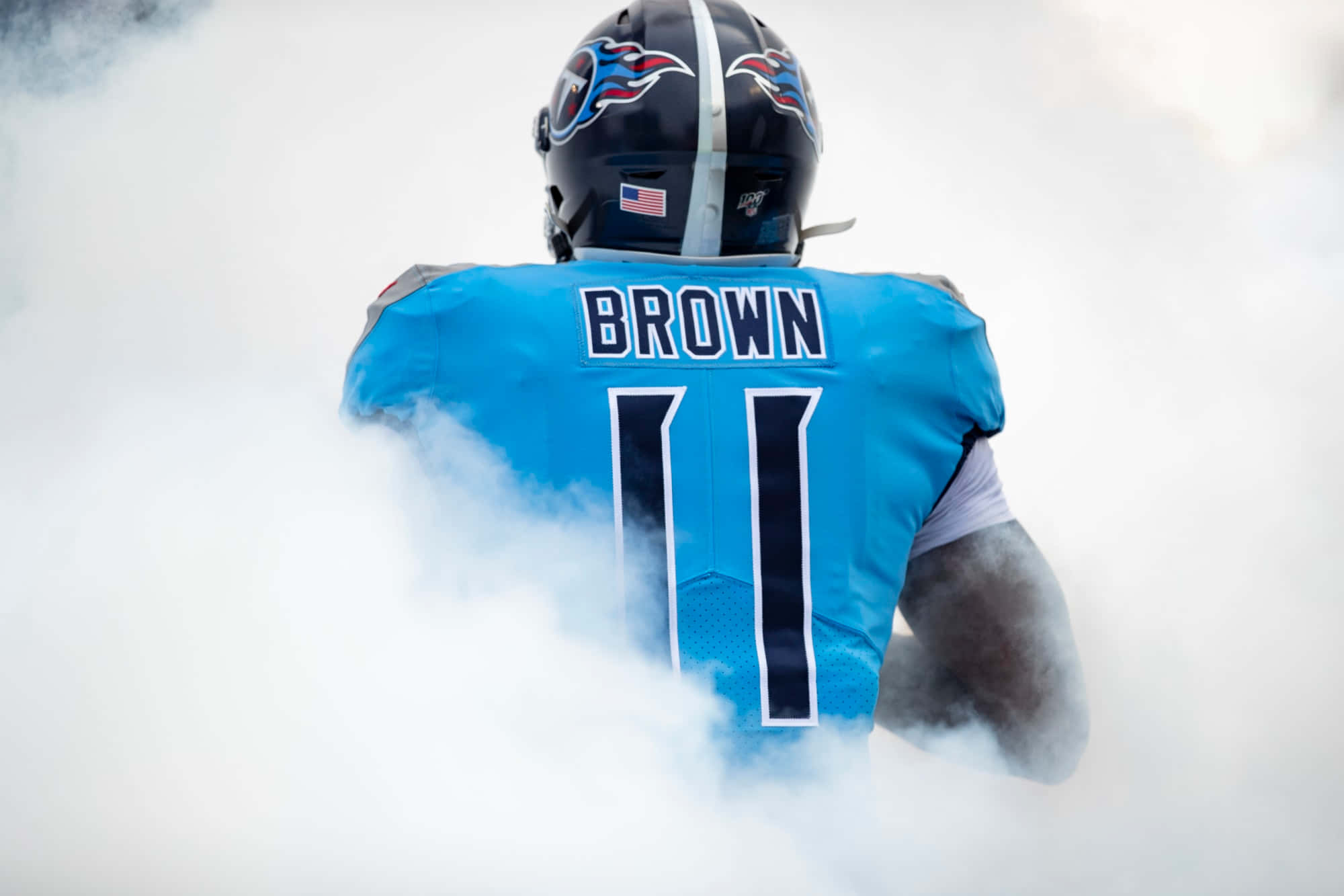 AJ Brown, blue jersey, number 11, Full HD Desktop Wallpaper