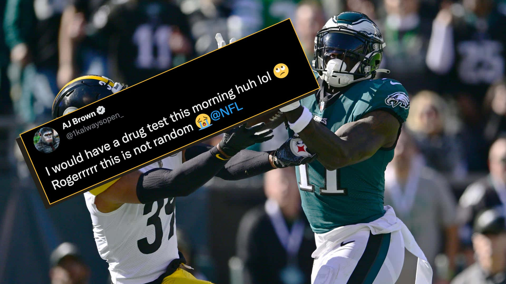 AJ Brown, Eagles gear, catch, Full HD Desktop Wallpaper