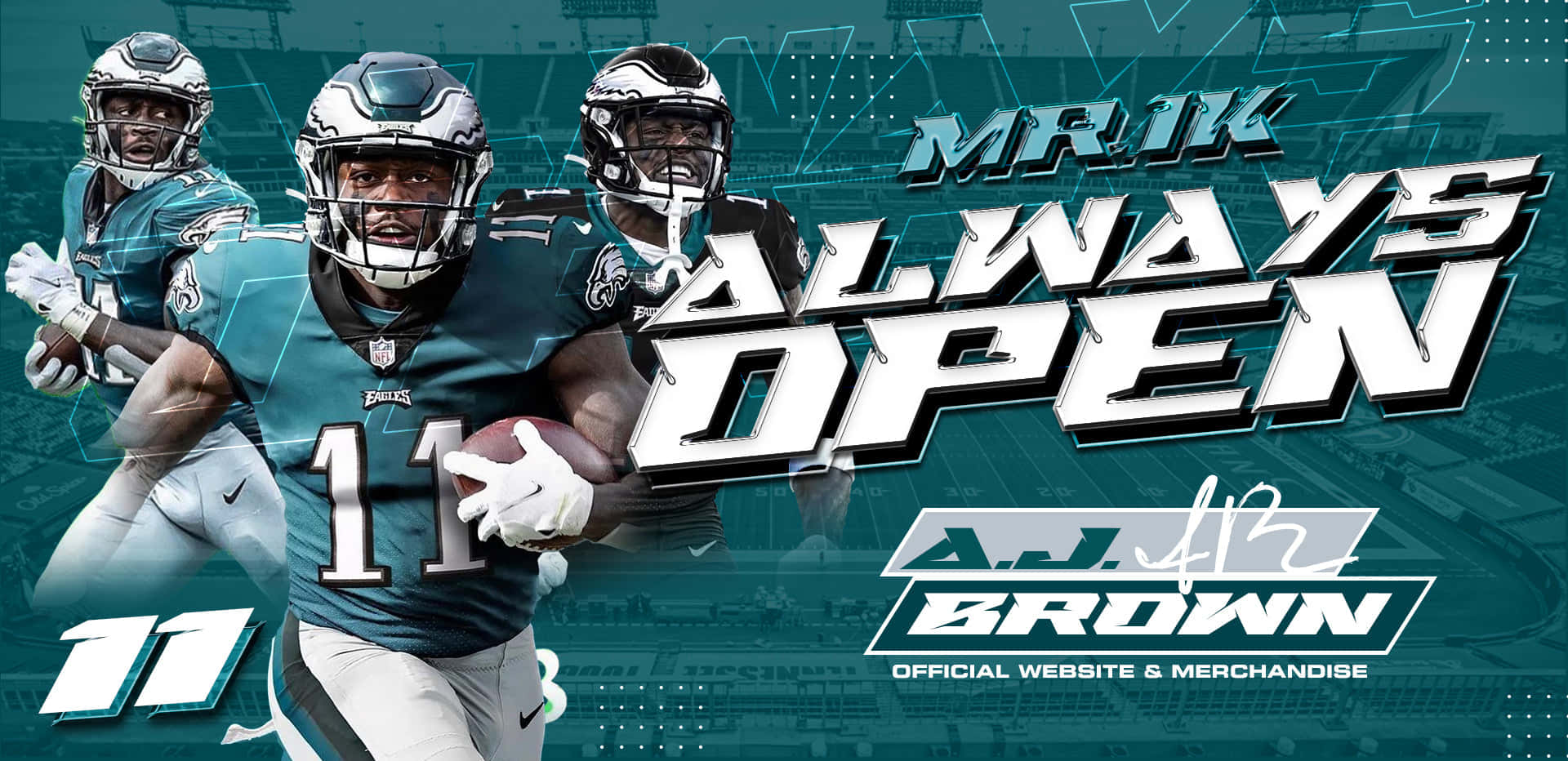 AJ Brown, teal jerseys, football players, Full HD Desktop Wallpaper