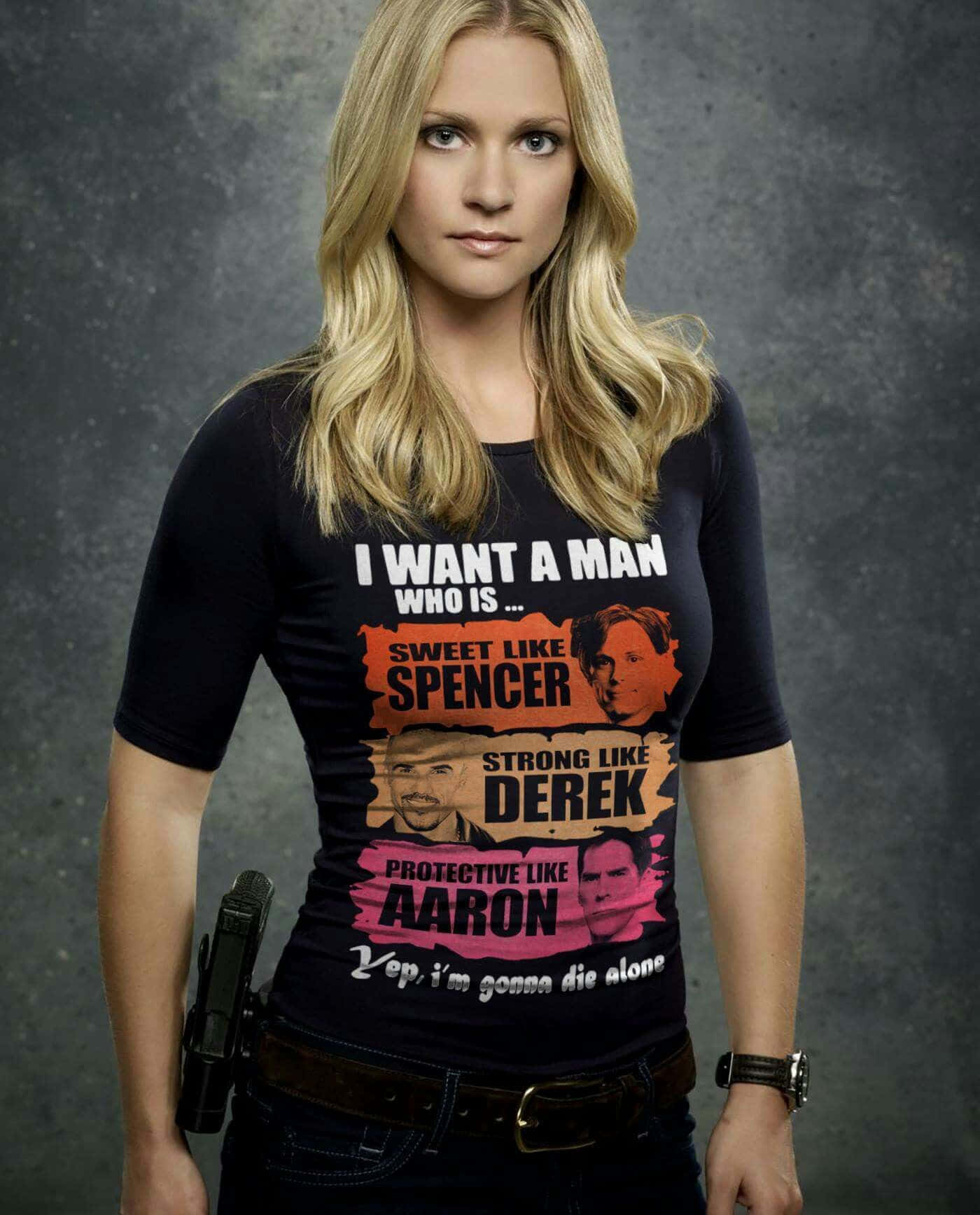 AJ Cook, black tshirt, gun holster, HD Phone Wallpaper