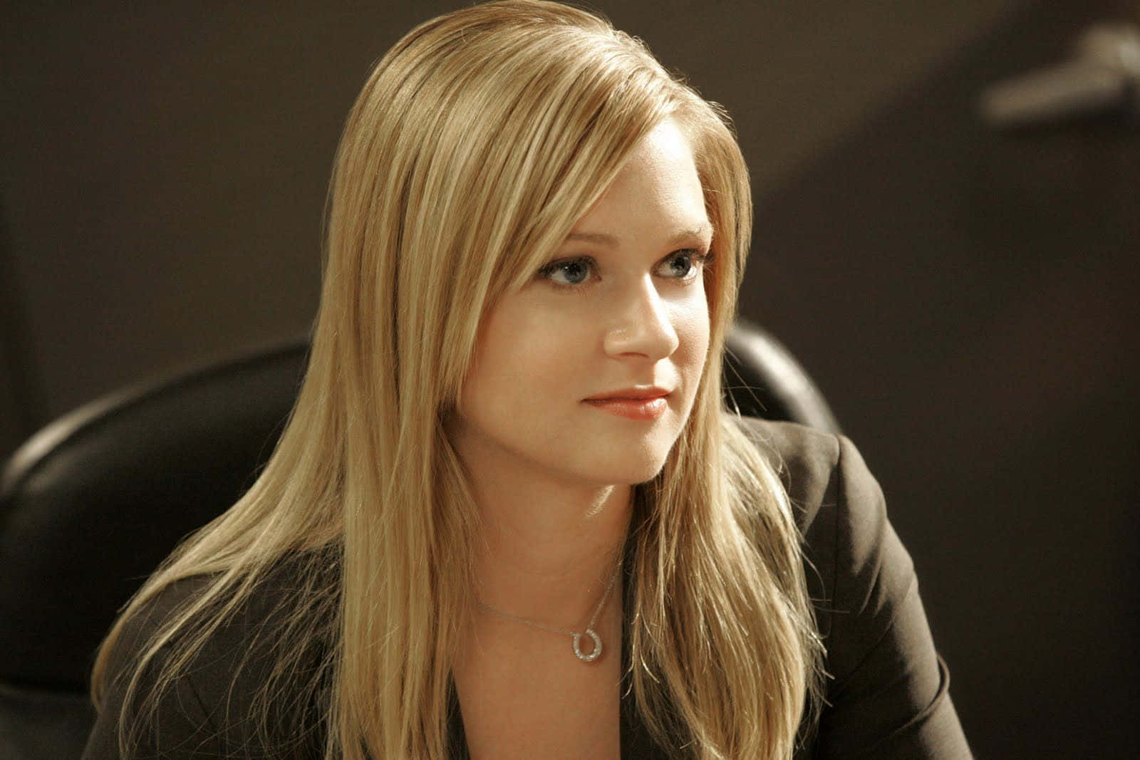 AJ Cook, black blazer, dark office chair, HD Desktop Wallpaper