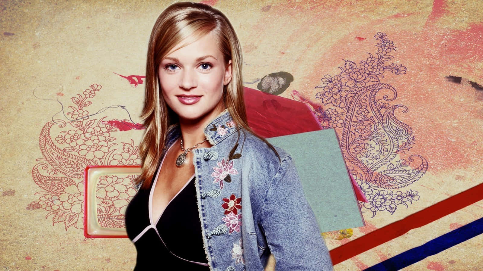 A.J. Cook, denim jacket, floral embroidery, HD Desktop Wallpaper