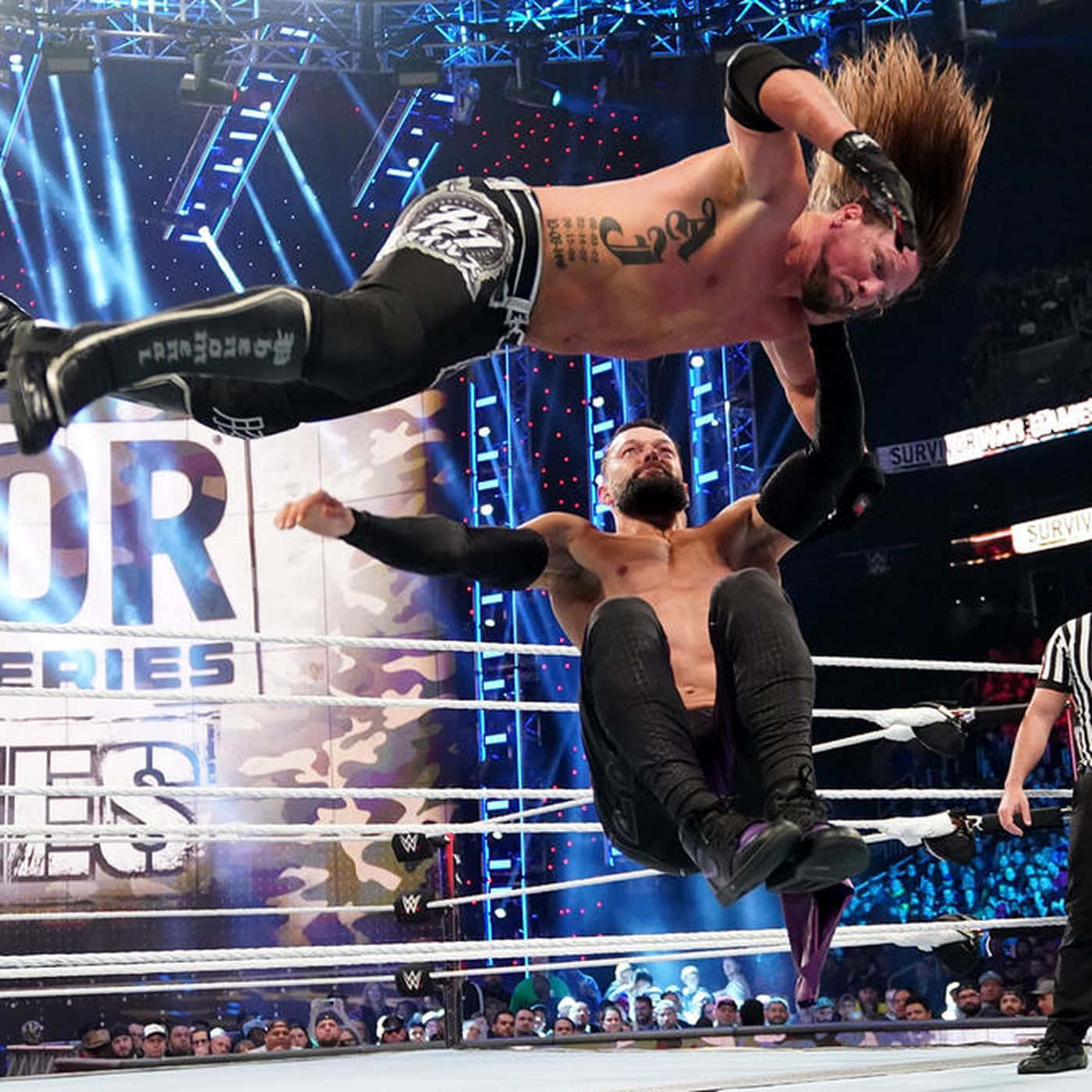 AJ Styles, wrestling ring, high-flying move, HD Desktop Wallpaper