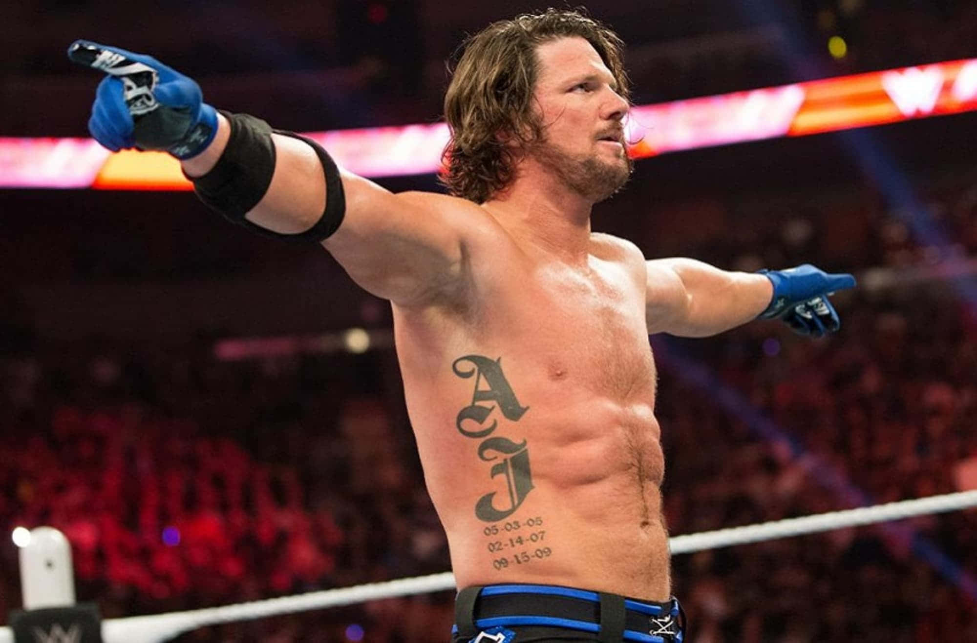 AJ Styles, WWE wrestler, chest tattoo, Full HD Desktop Wallpaper
