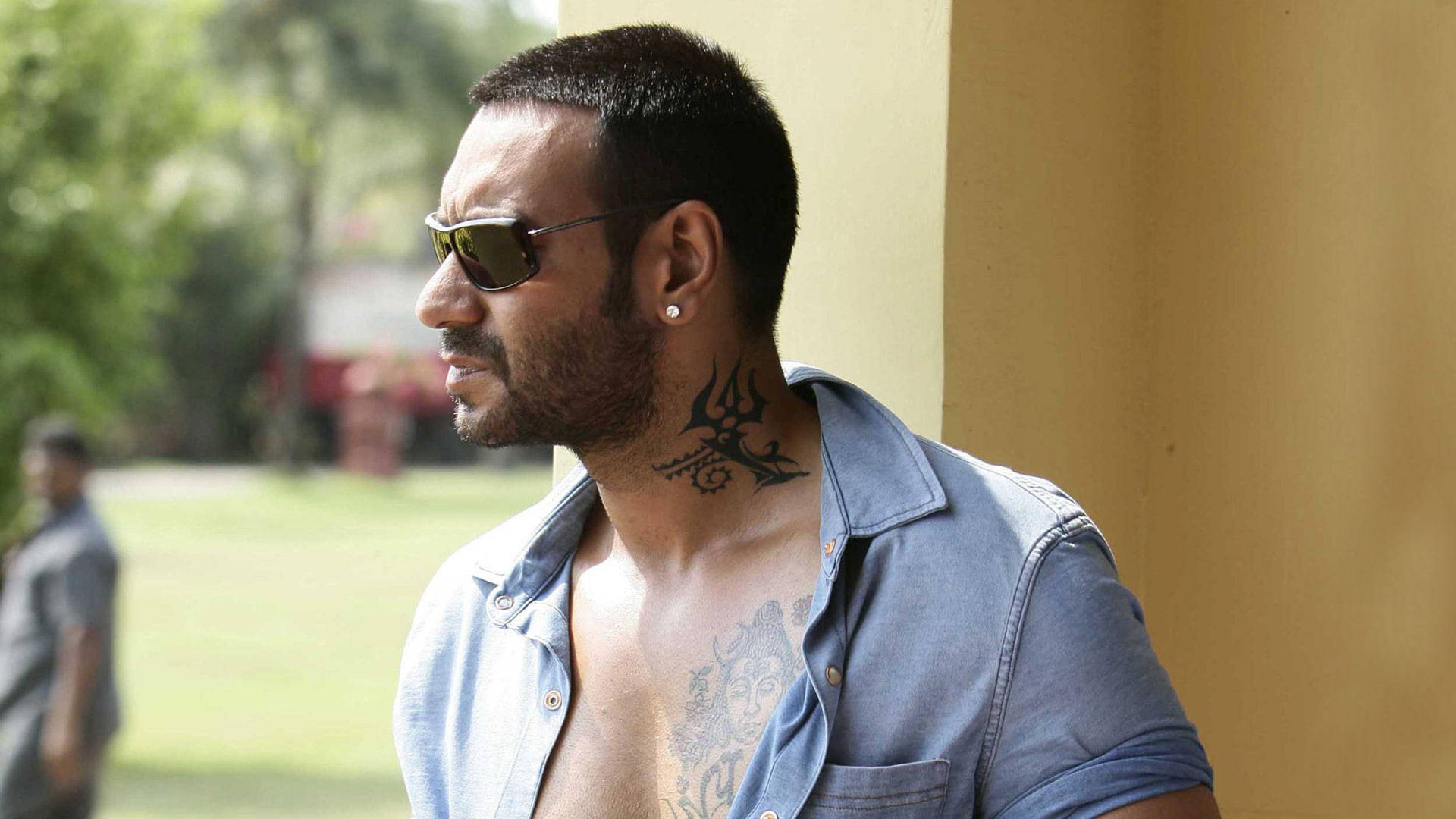 Ajay Devgn, tattoo, sunglasses, Full HD Desktop Wallpaper