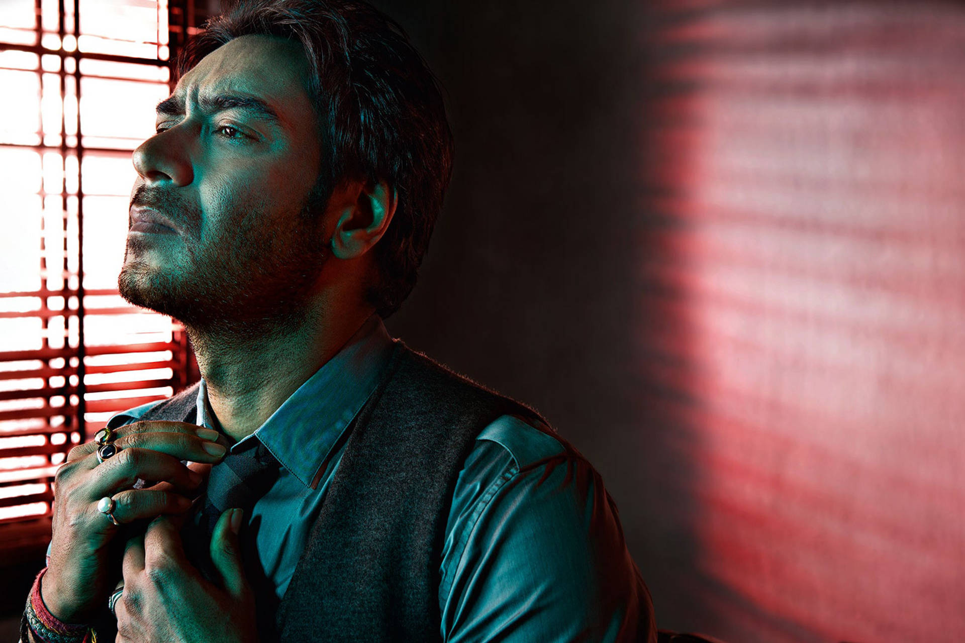 Ajay Devgn, tie pose, GQ photoshoot, Full HD Desktop Wallpaper