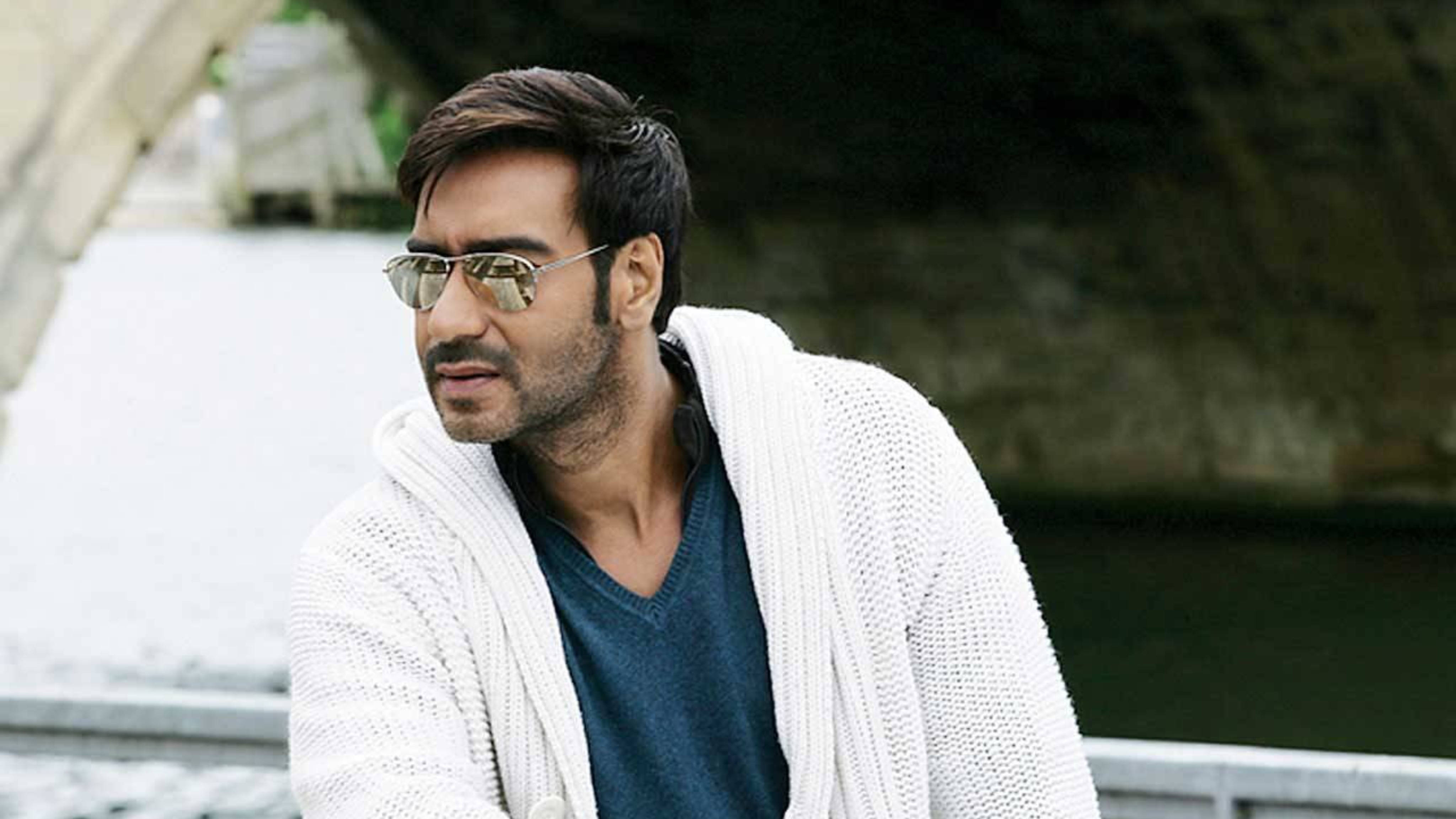 Ajay Devgn, white knit cardigan, sunglasses, 4K Desktop Wallpaper