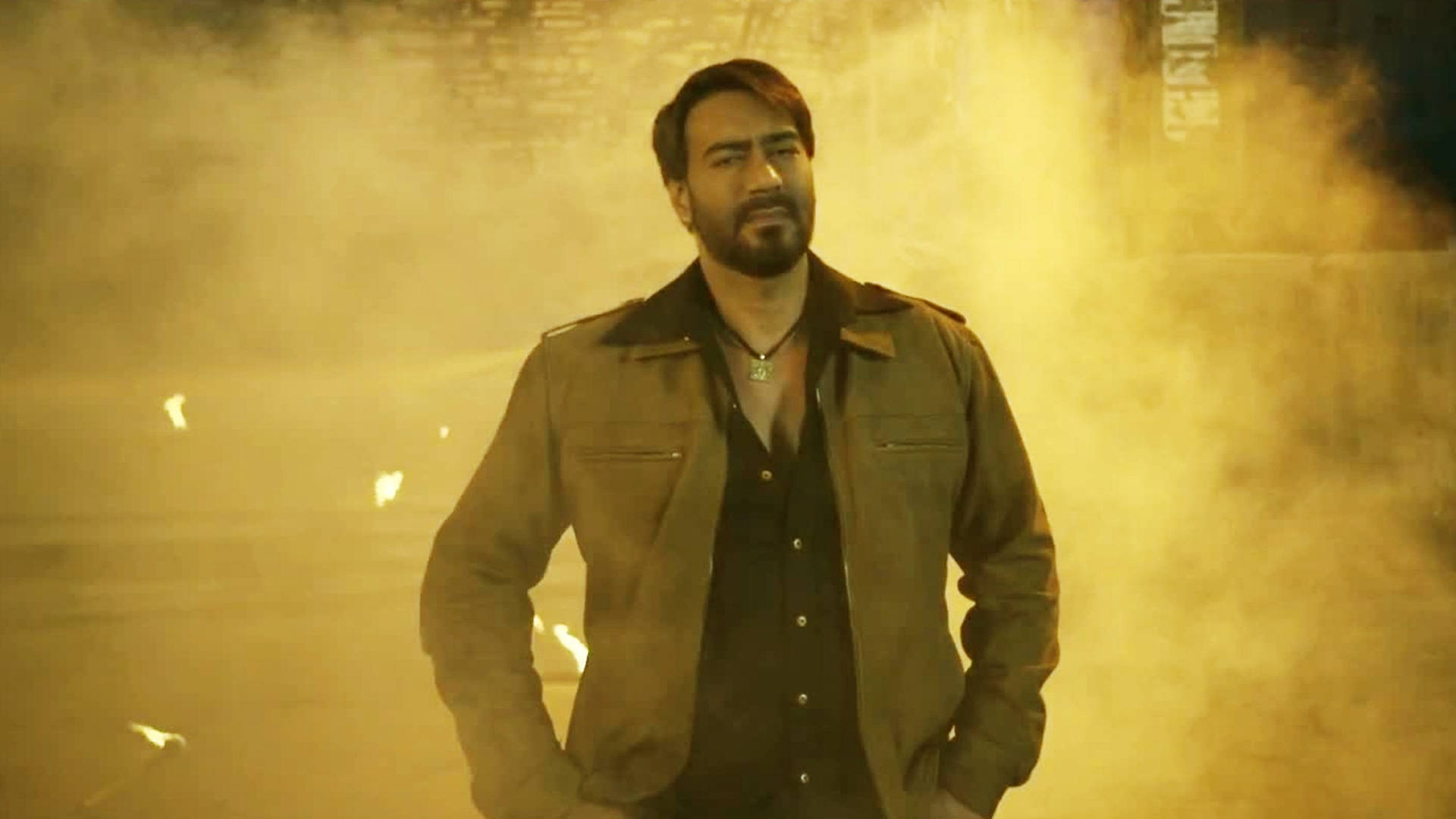 Ajay Devgn, brown jacket, beard, Full HD Desktop Wallpaper