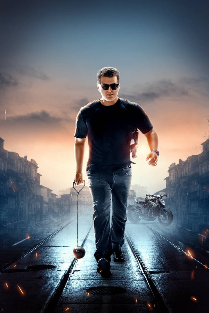 Ajith HD, sunglasses, wet city tracks, SD Phone Wallpaper