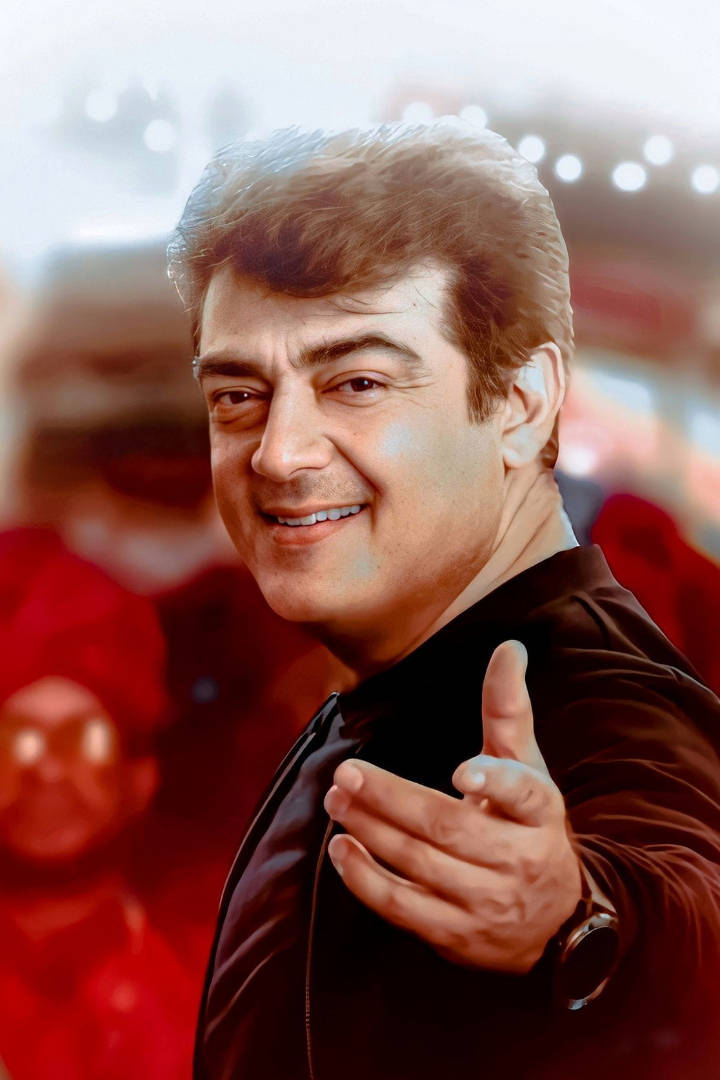 Ajith HD, black jacket, smiling man, SD Phone Wallpaper