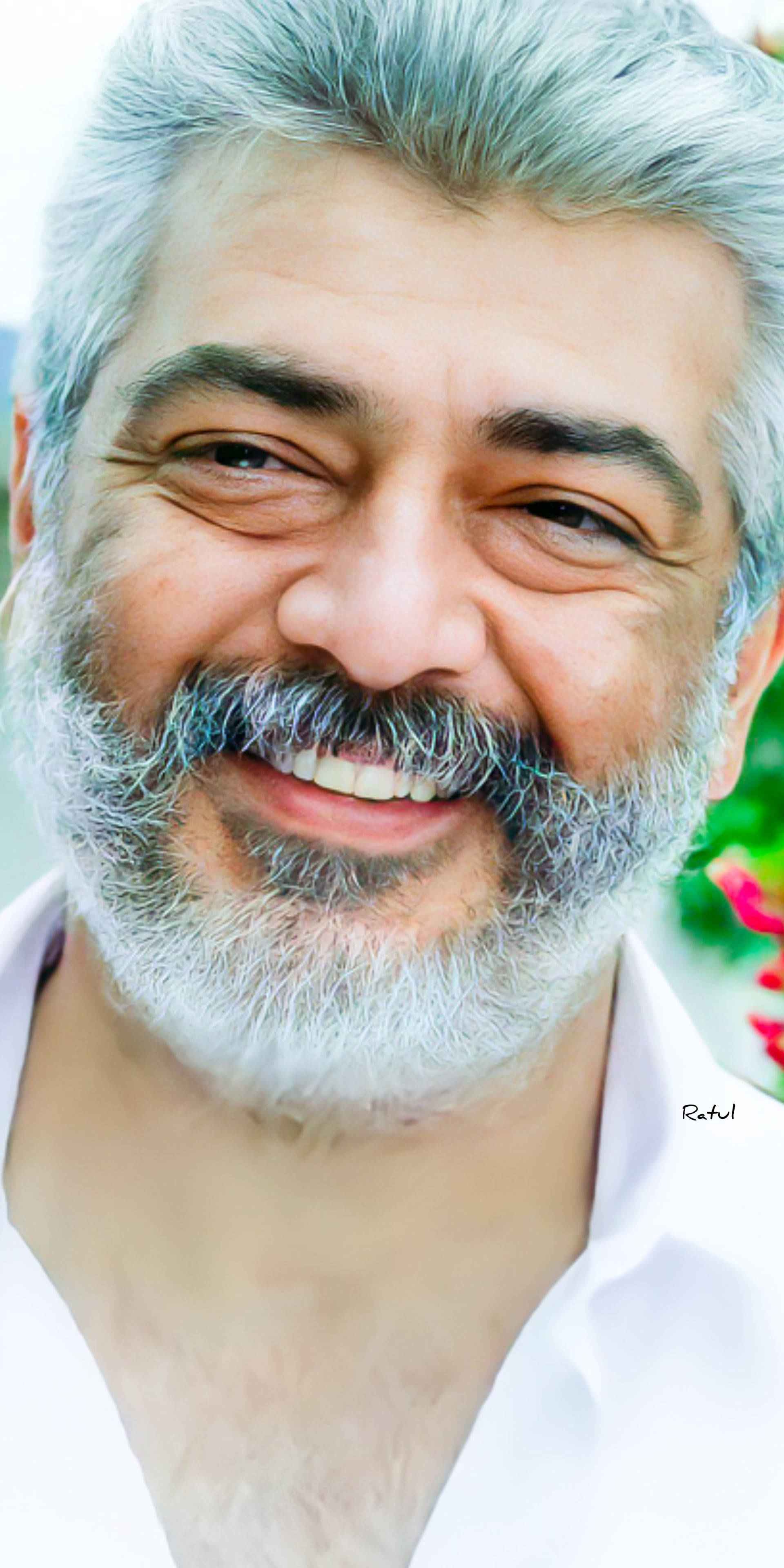 Ajith HD, gray hair, beard, 4K Phone Wallpaper