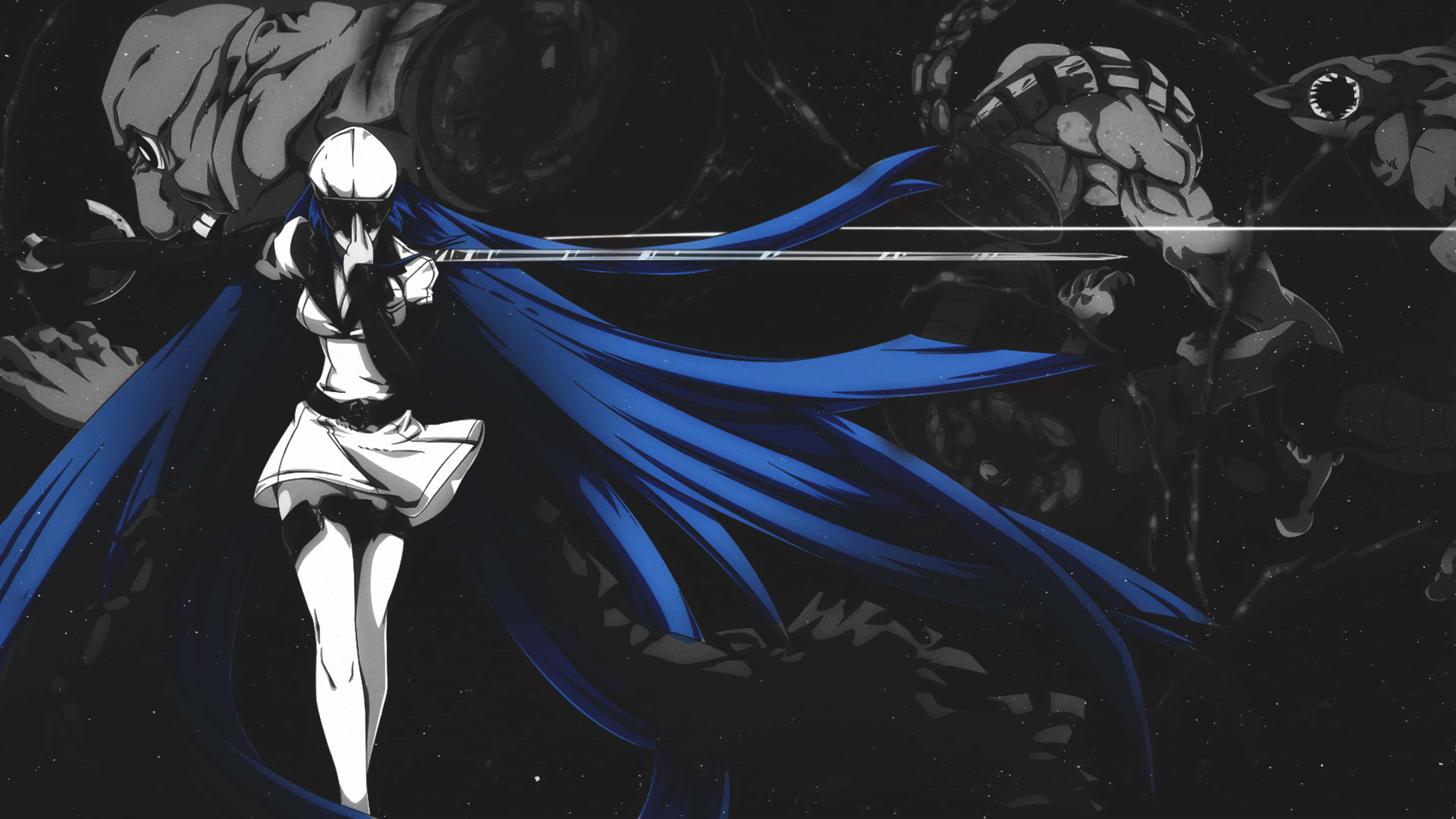 Akame Ga Kill, 4K, white-clad anime warrior, 4K Desktop Wallpaper