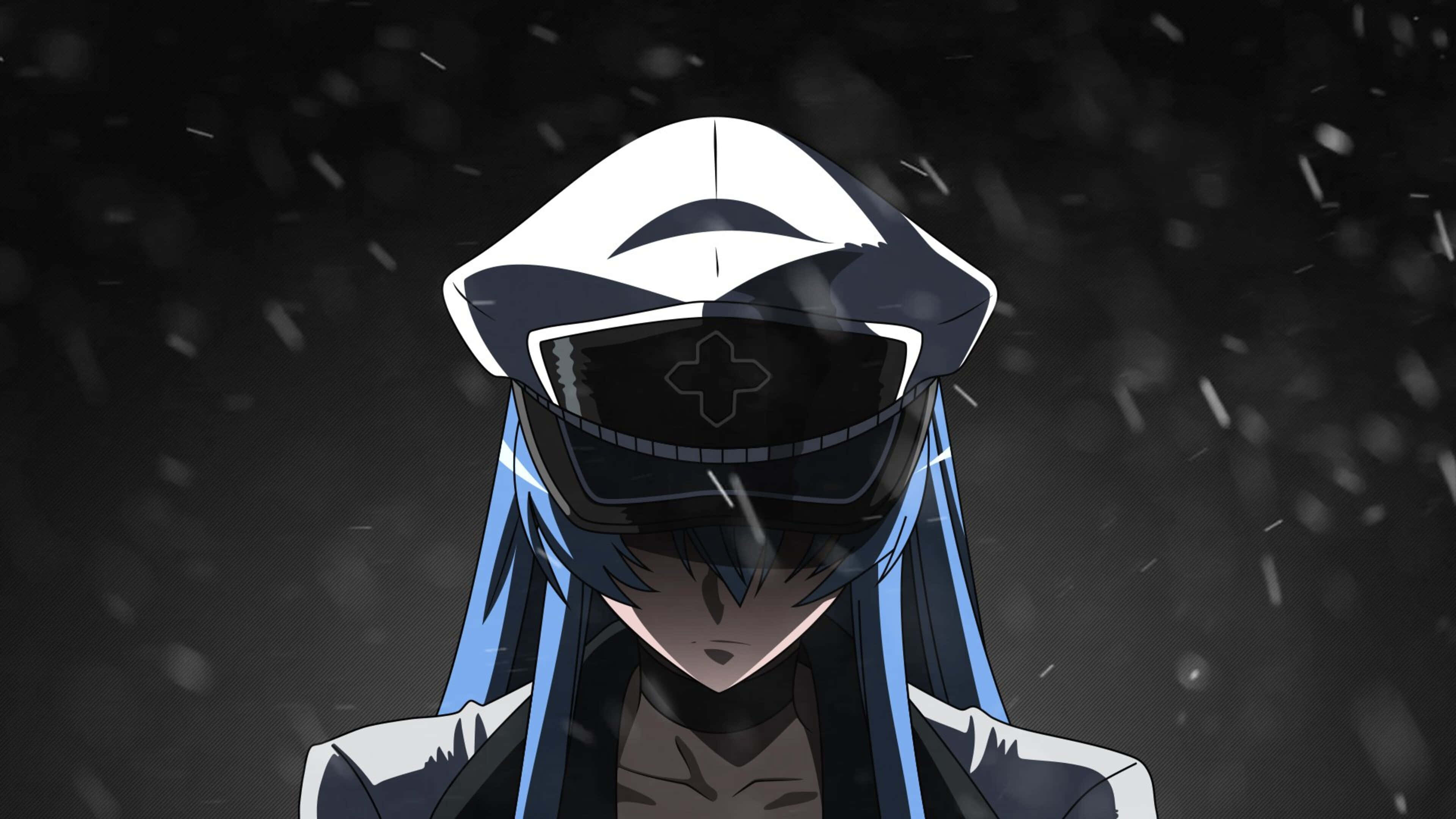 Akame Ga Kill, blue-haired anime girl, white nurse hat, 4K Desktop Wallpaper