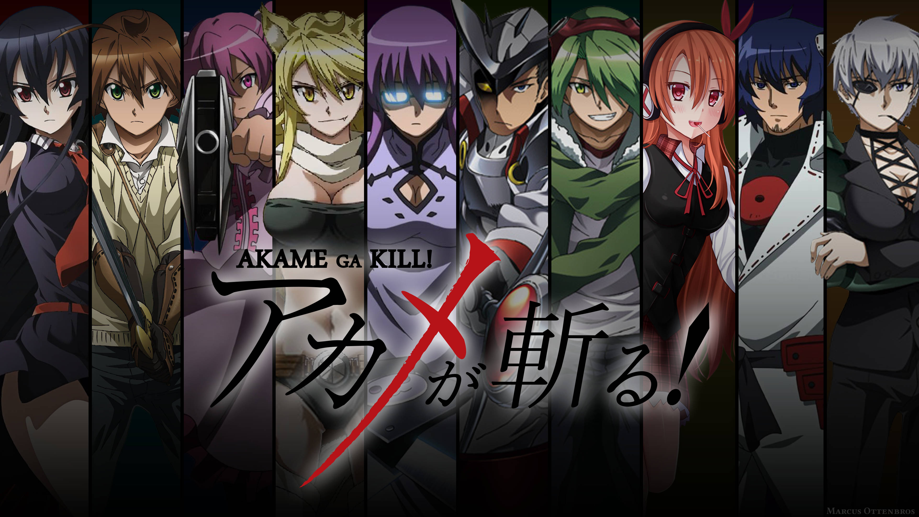 Akame ga Kill, nine characters, dark tones, 4K Desktop Wallpaper