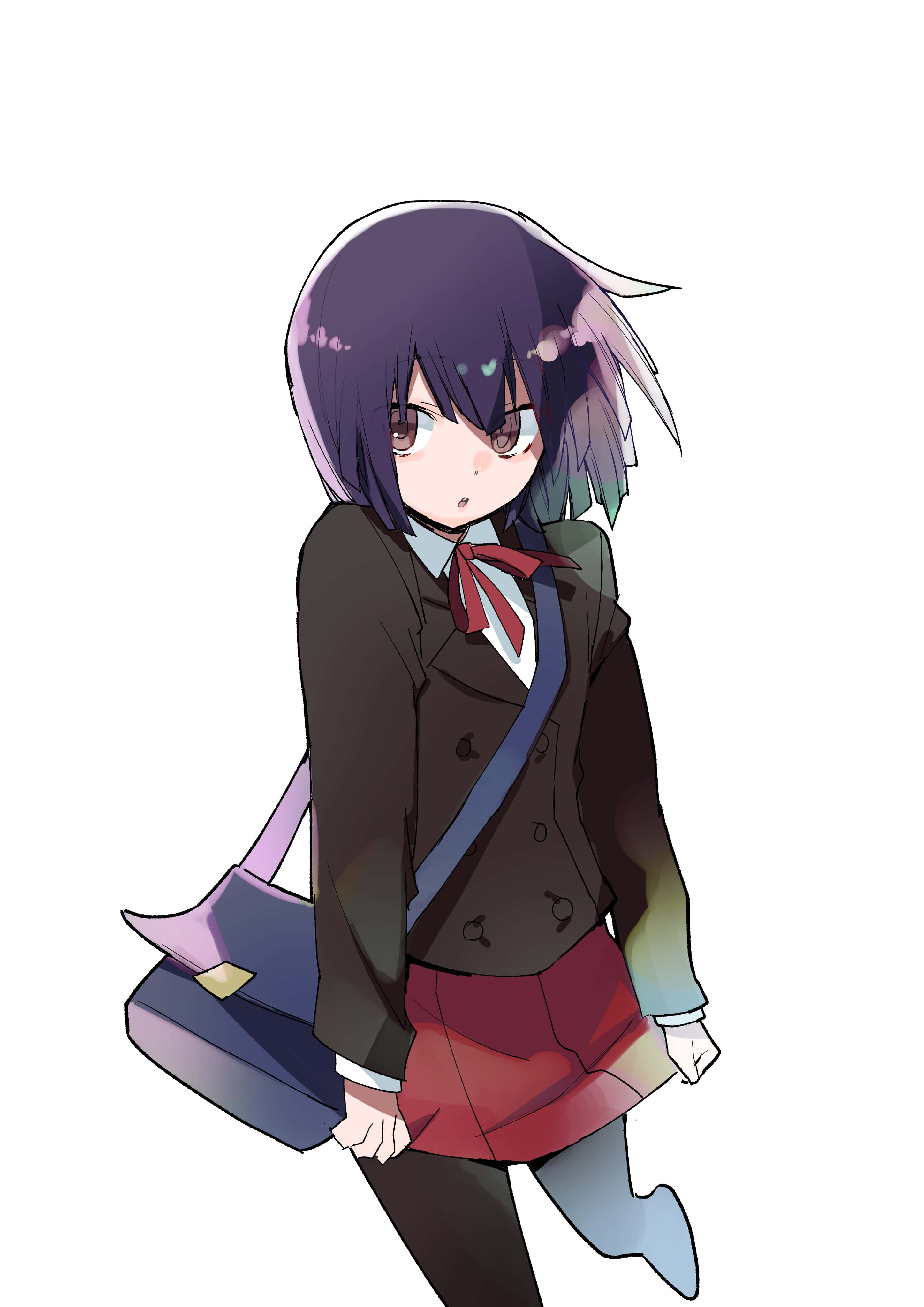 Akane Awakusu, purple-haired, school uniform, 4K Phone Wallpaper