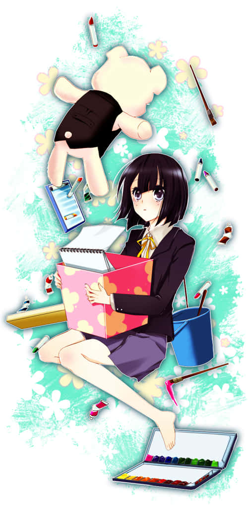 Akane Awakusu, school uniform, black-haired, SD Phone Wallpaper