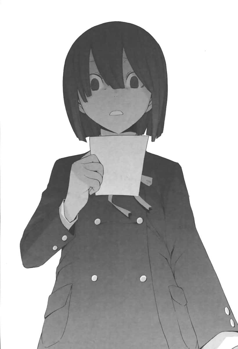 Akane Awakusu, black and white anime girl, school uniform, SD Phone Wallpaper