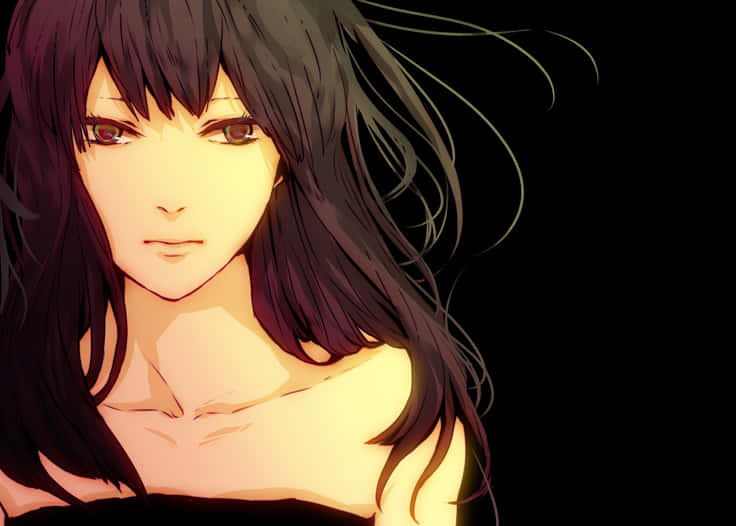 Akane Awakusu, dark hair, warm glowing skin, SD Desktop Wallpaper