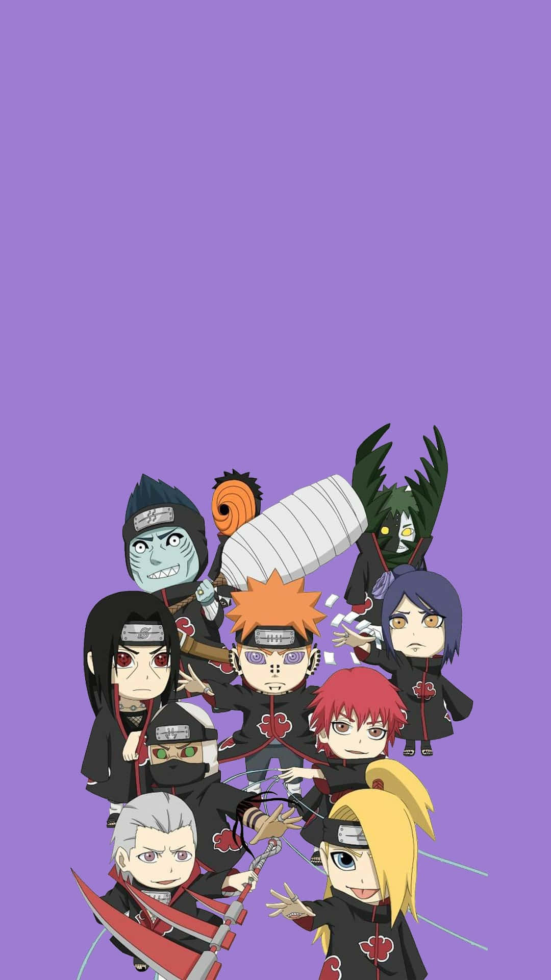 Akatsuki Chibi, chibi anime characters, Akatsuki, Full HD Phone Wallpaper