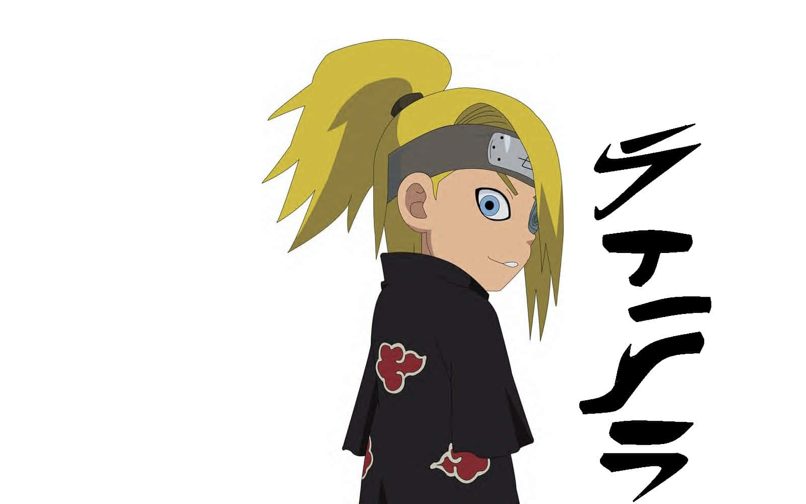 Akatsuki Chibi, spiky blonde hair, red cloud cloak, HD Desktop Wallpaper
