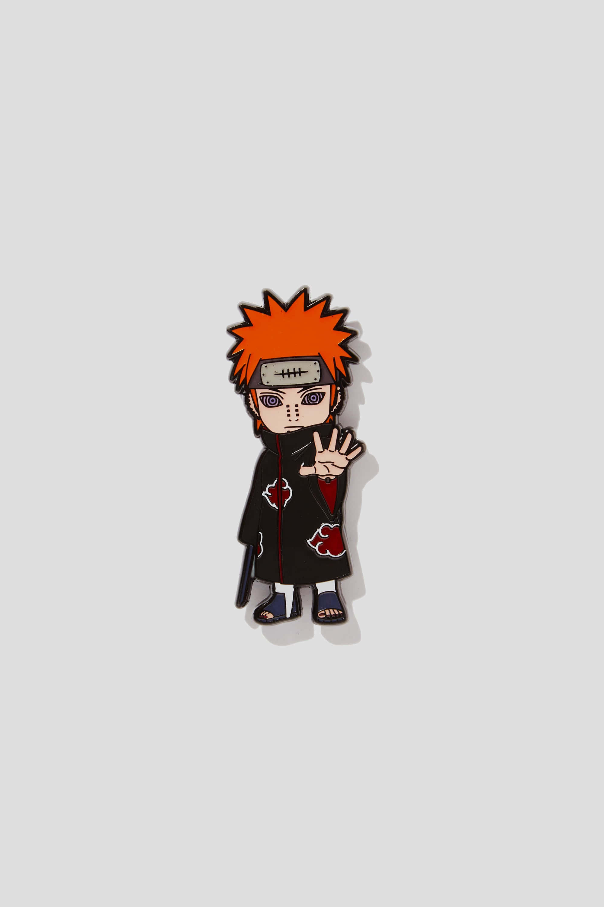 Akatsuki Chibi, spiky orange hair, black cloak, 2K Phone Wallpaper
