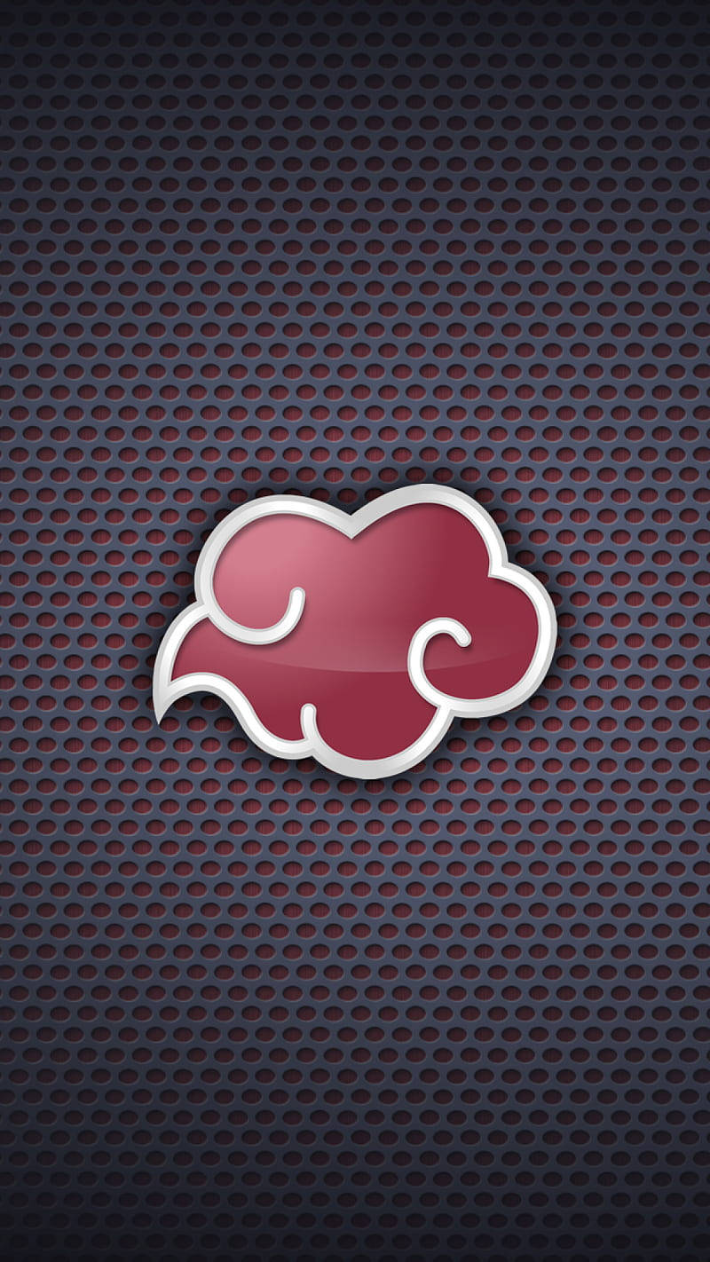 Red Akatsuki Cloud iPhone Metallic, glossy red cloud emblem, silver trim, HD Phone Wallpaper