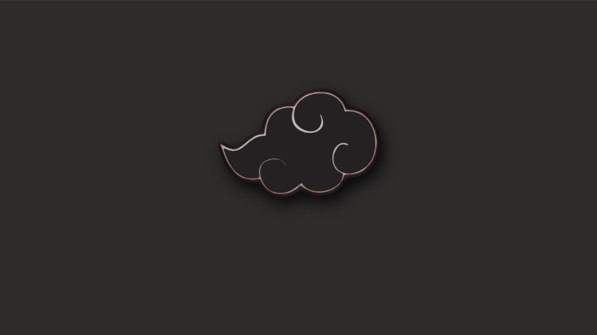 Akatsuki Cloud iPhone, dark black, black cloud emblem, SD Desktop Wallpaper
