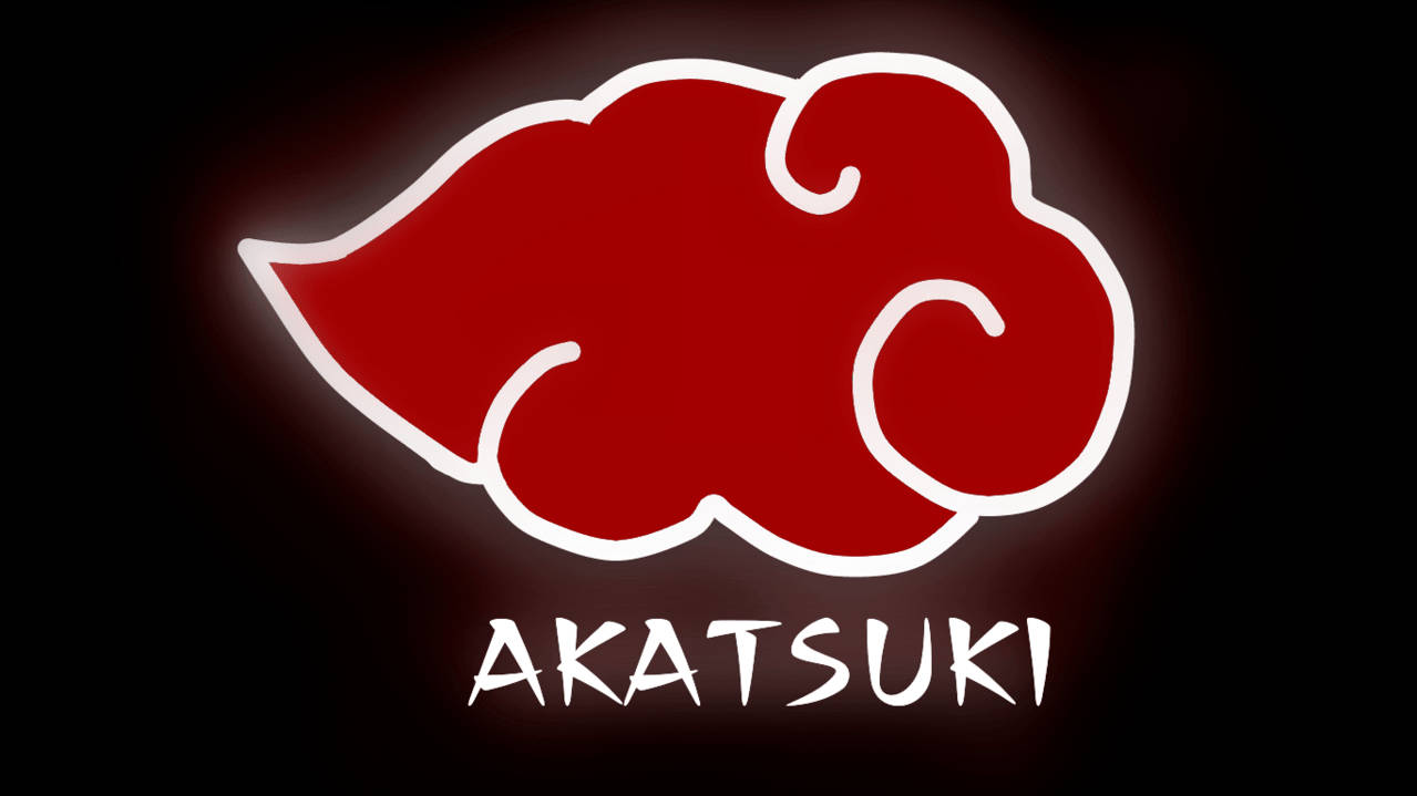Akatsuki Cloud iPhone, glowing red cloud symbol, white outline, SD Desktop Wallpaper