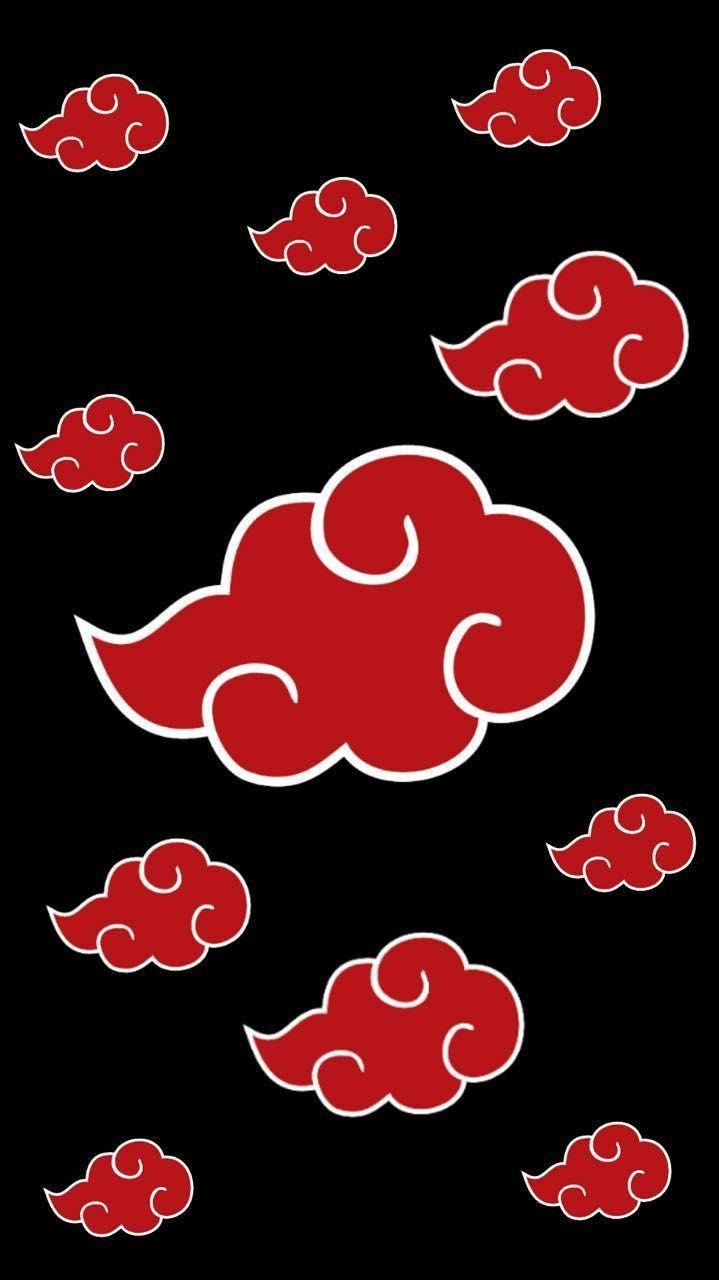 Akatsuki Cloud iPhone, black, red, HD Phone Wallpaper