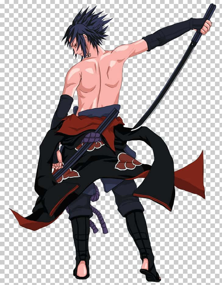 Akatsuki Drawing, spiky black hair, red cloud cloak, SD Phone Wallpaper