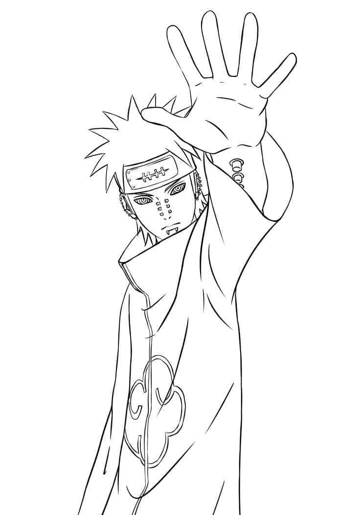 Akatsuki, black and white line art, spiky hair, SD Phone Wallpaper