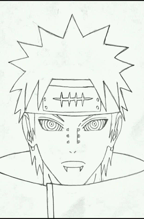 Akatsuki Drawing, spiky-haired anime character, headband, SD Phone Wallpaper
