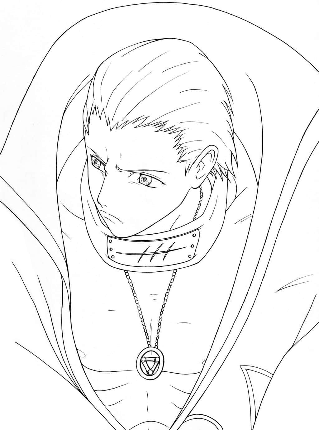 Akatsuki, black and white line art, anime character, HD Phone Wallpaper