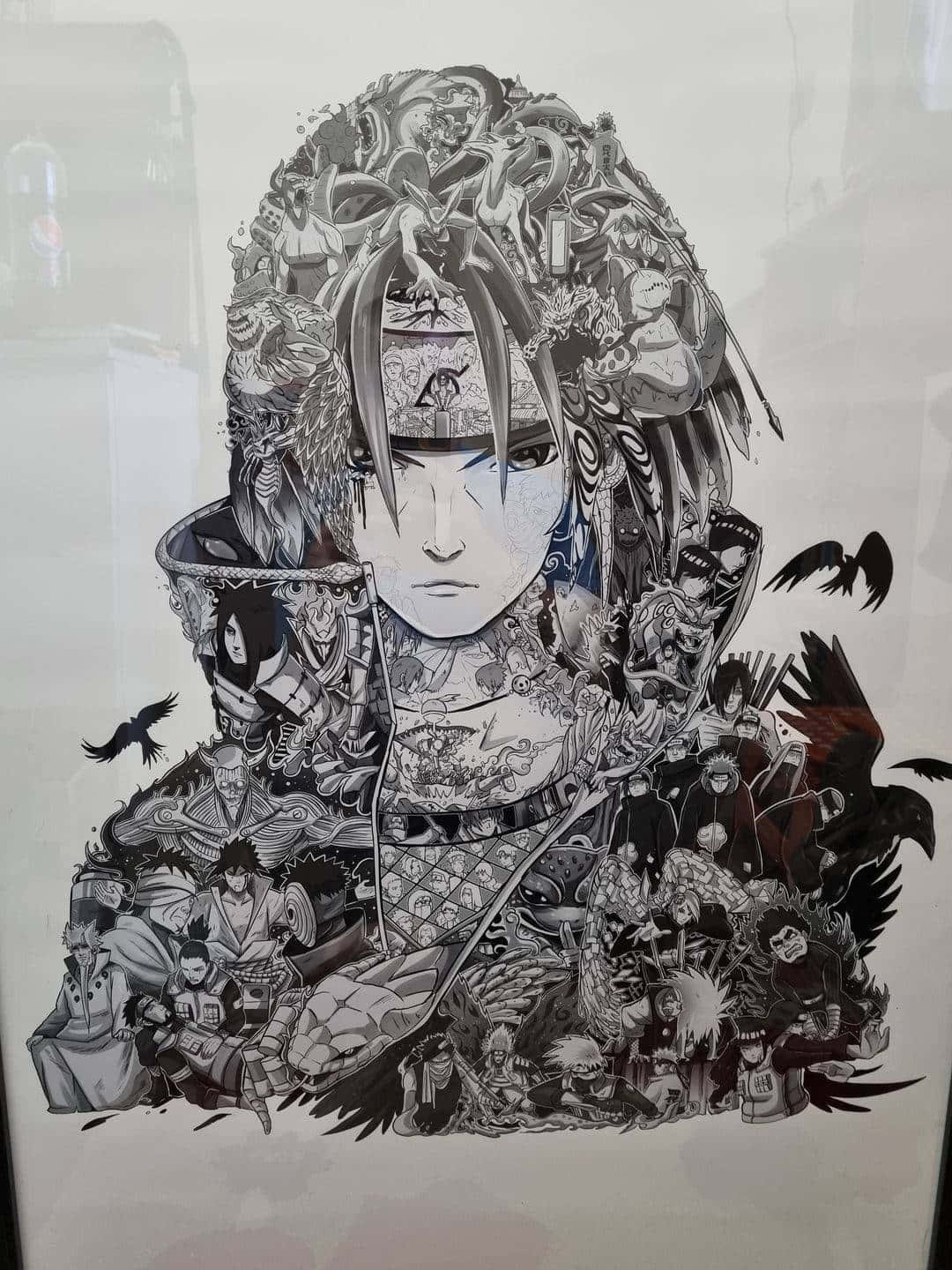 Akatsuki Drawing, black and white, anime illustration, HD Phone Wallpaper