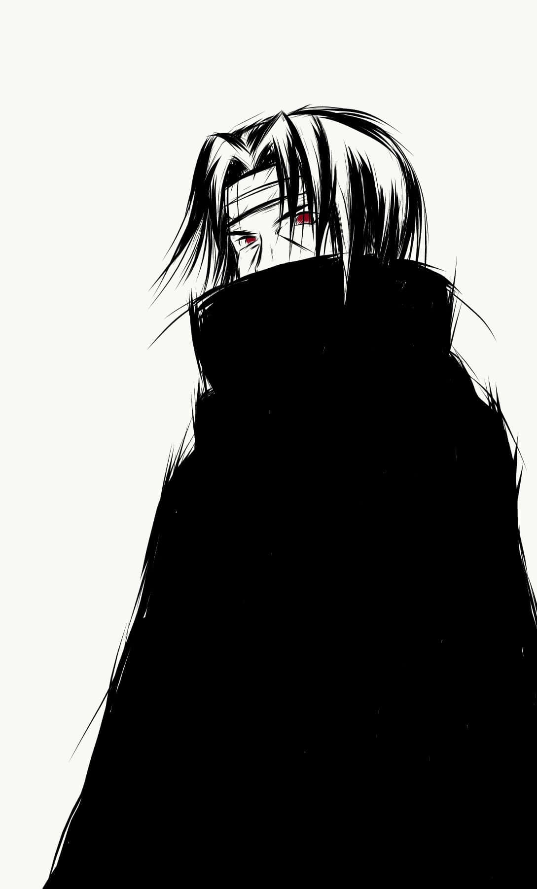 Akatsuki Drawing, white hair, red eyes, HD Phone Wallpaper