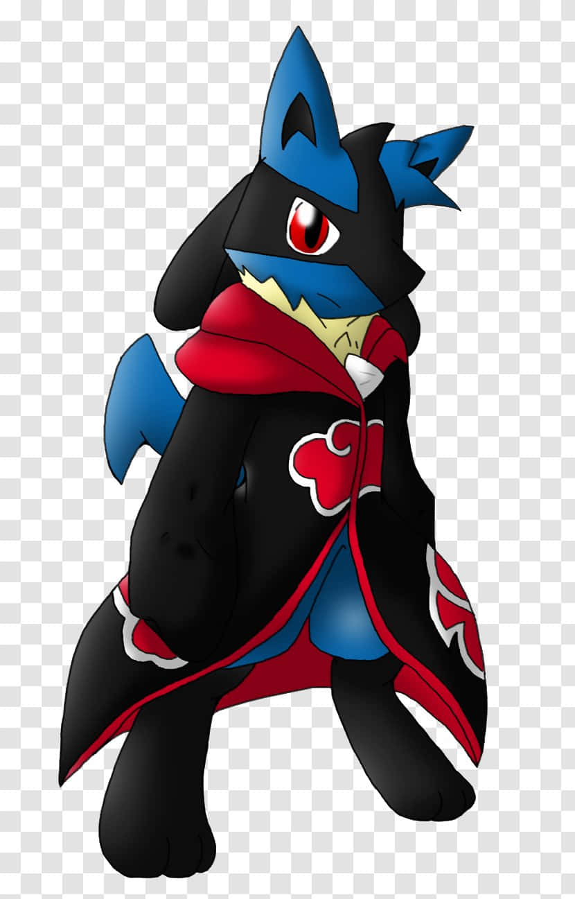 Akatsuki Drawing, fox-like creature, red and black cloak, HD Phone Wallpaper