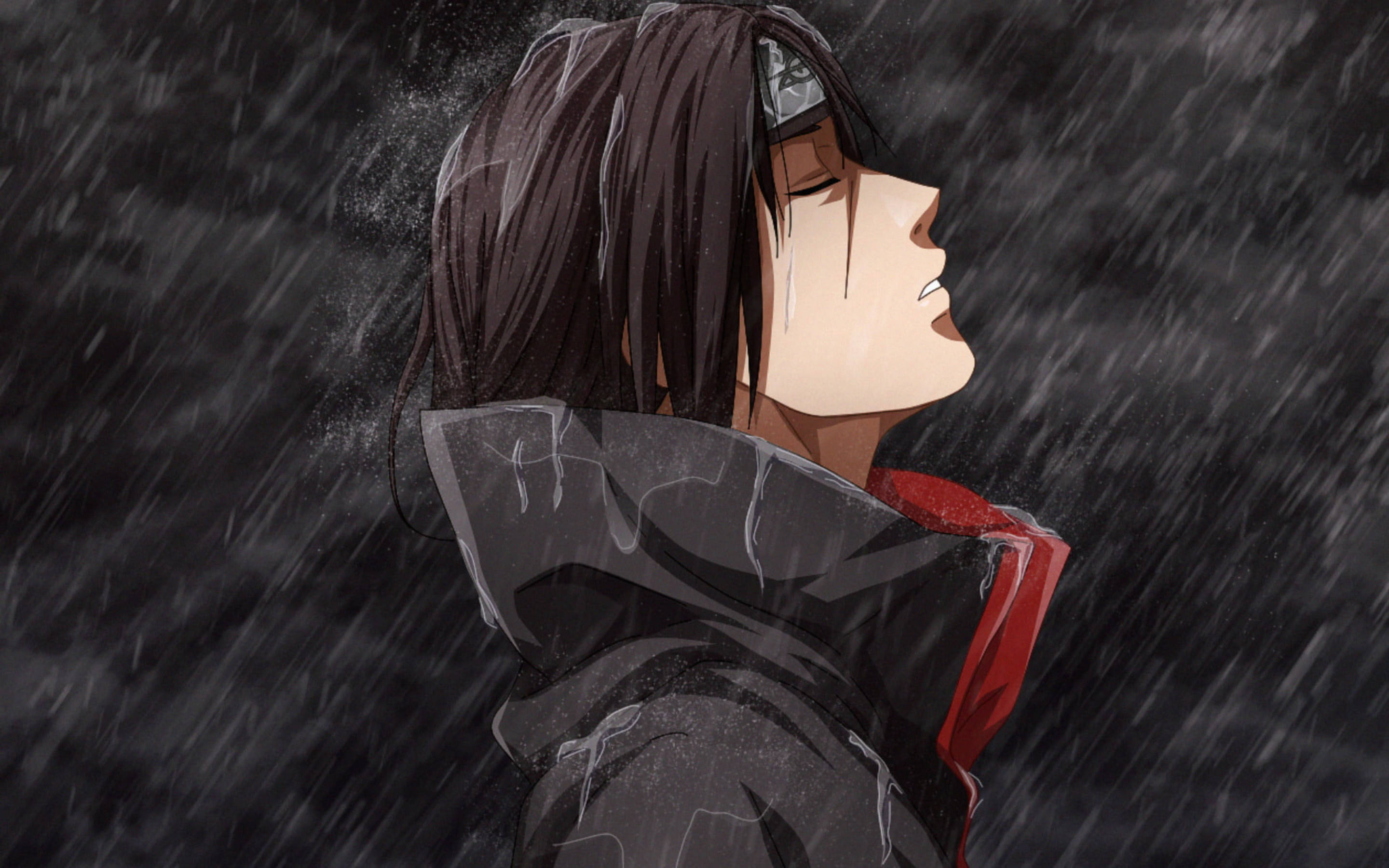 Itachi, black sky, dark hair, 2K Desktop Wallpaper