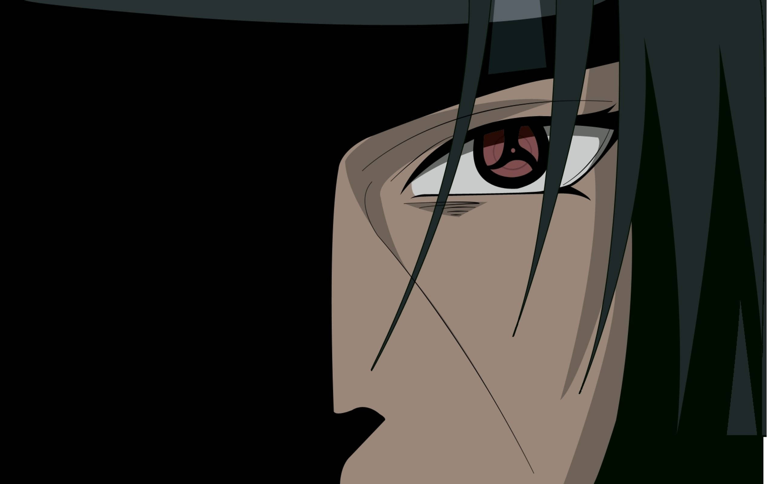 Akatsuki Itachi, red spiral pupil, anime character, 2K Desktop Wallpaper