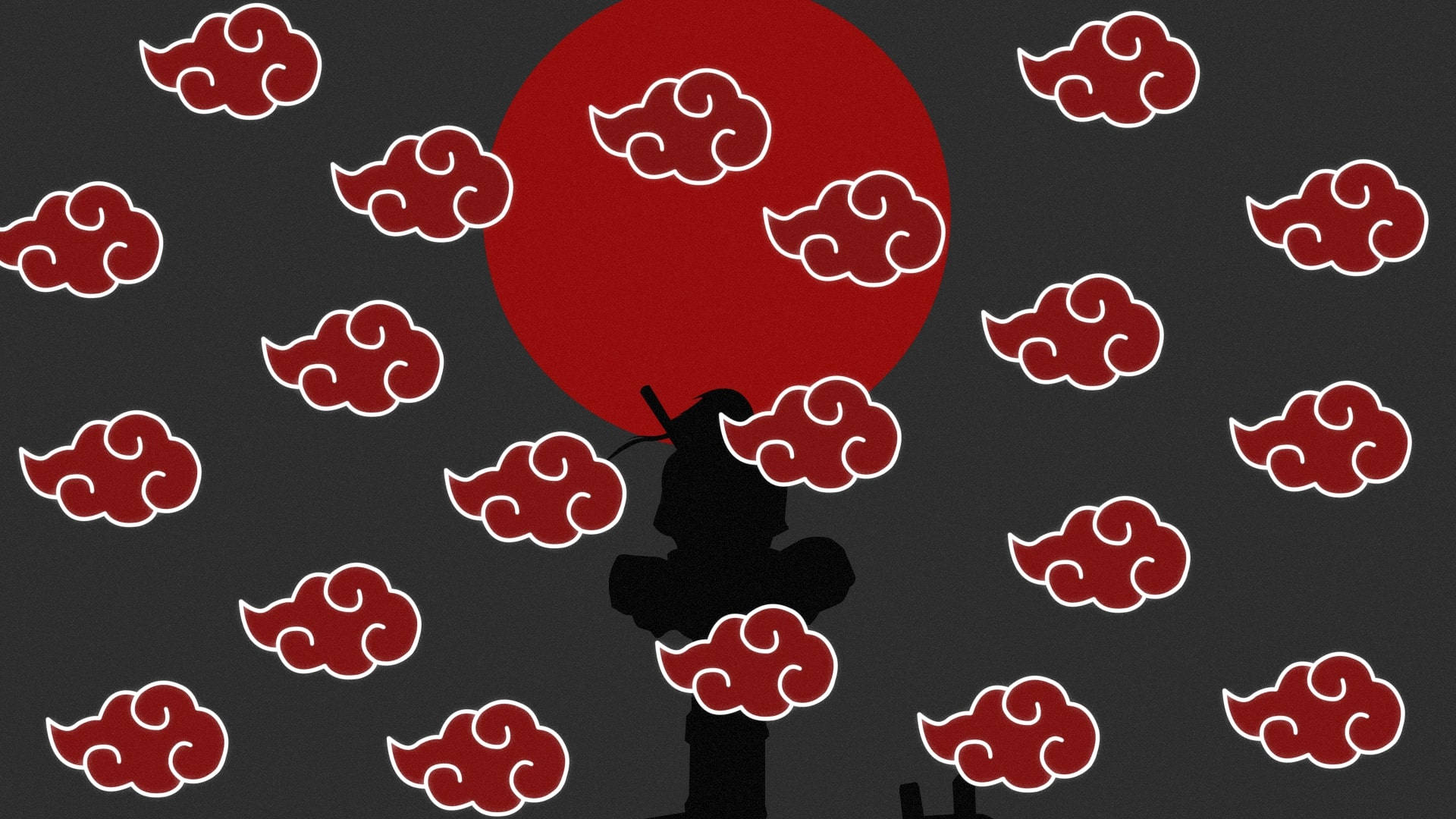 Itachi, Akatsuki, red sun, Full HD Desktop Wallpaper
