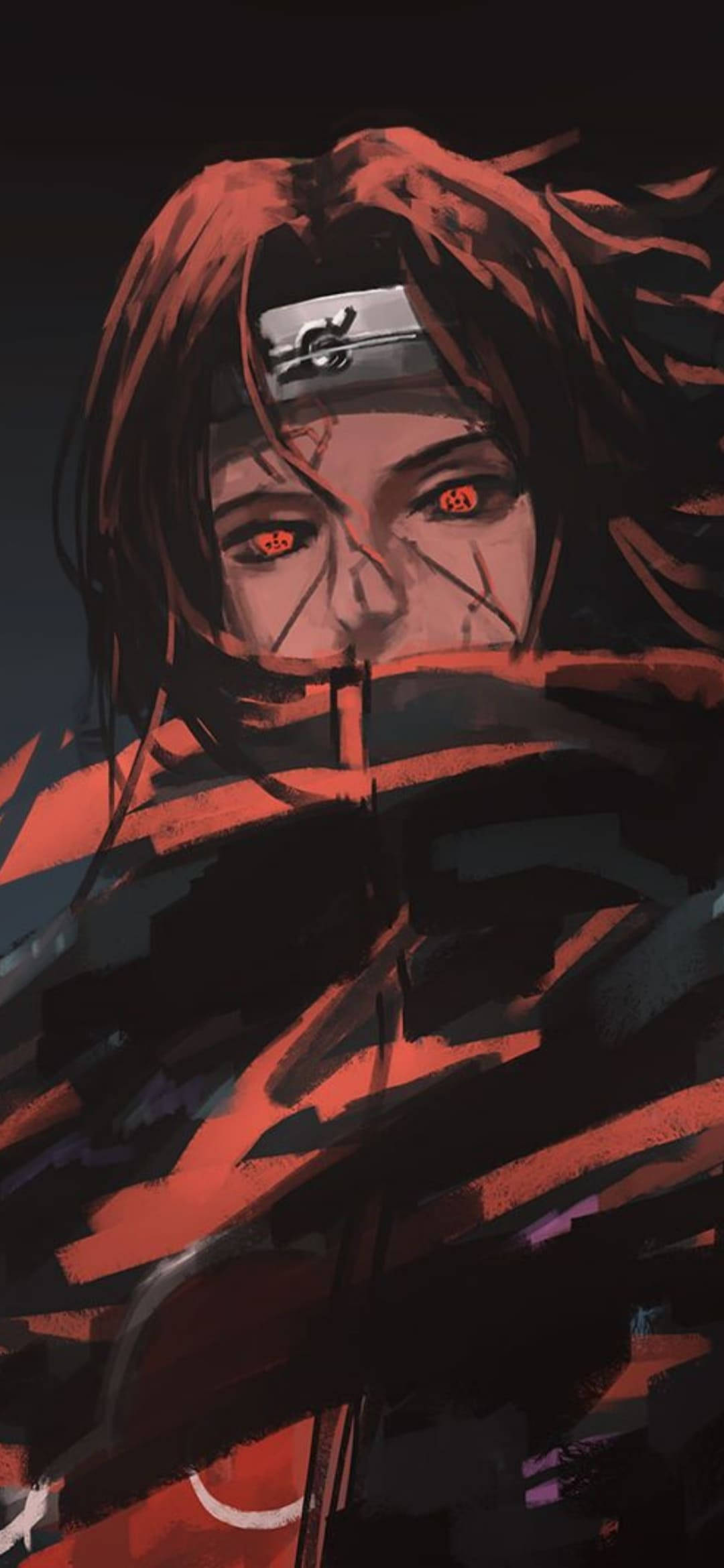 Akatsuki Itachi, red eyes, headband, Full HD Phone Wallpaper